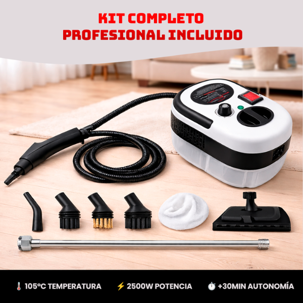 VaporForce 360™ 2500W - Limpiadora a Vapor Portátil de Alta Presión