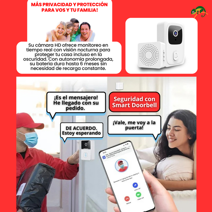 SMART DOORBELL - Timbre Inalámbrico Con Camara 🔥 SOLO POR HOY: 52% OFF 🔥