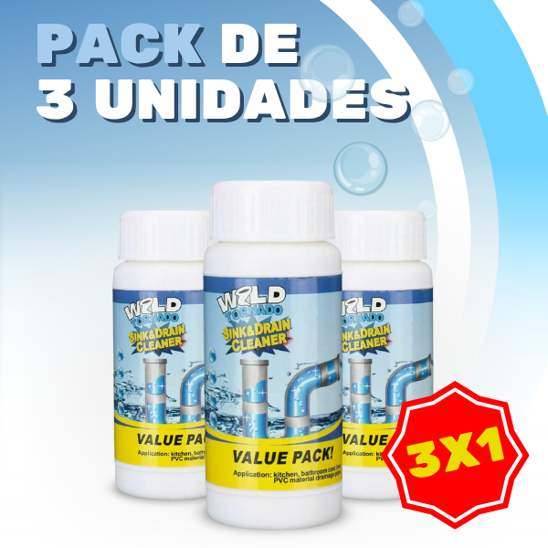 DrainCleaner­™ - Polvo Limpiador de Drenaje - Pack de 3 unidades