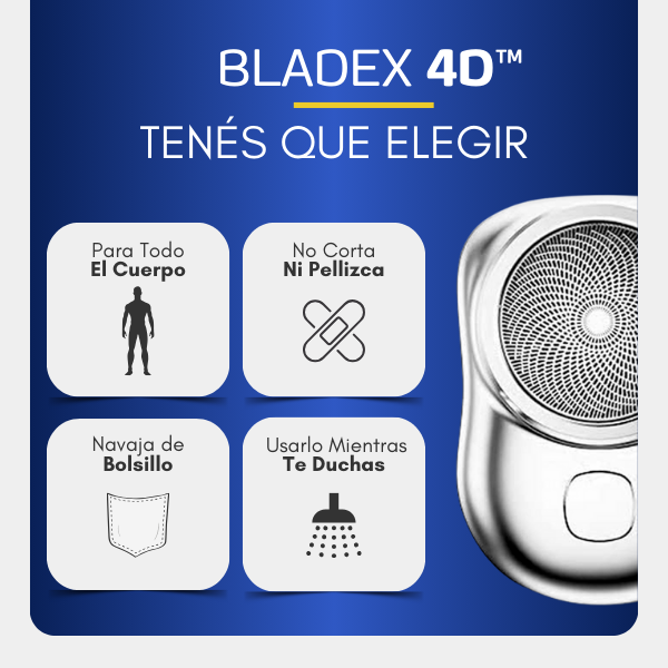 BladeX 4D™ – Mini Afeitadora Profesional – Comprá 1 y llevate otra GRATIS 🎁