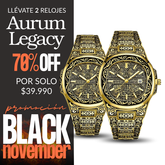 Reloj Aurum Legacy™ Caja Lujo 🔥 Black November con 70% OFF - Últimas Unidades 🔥